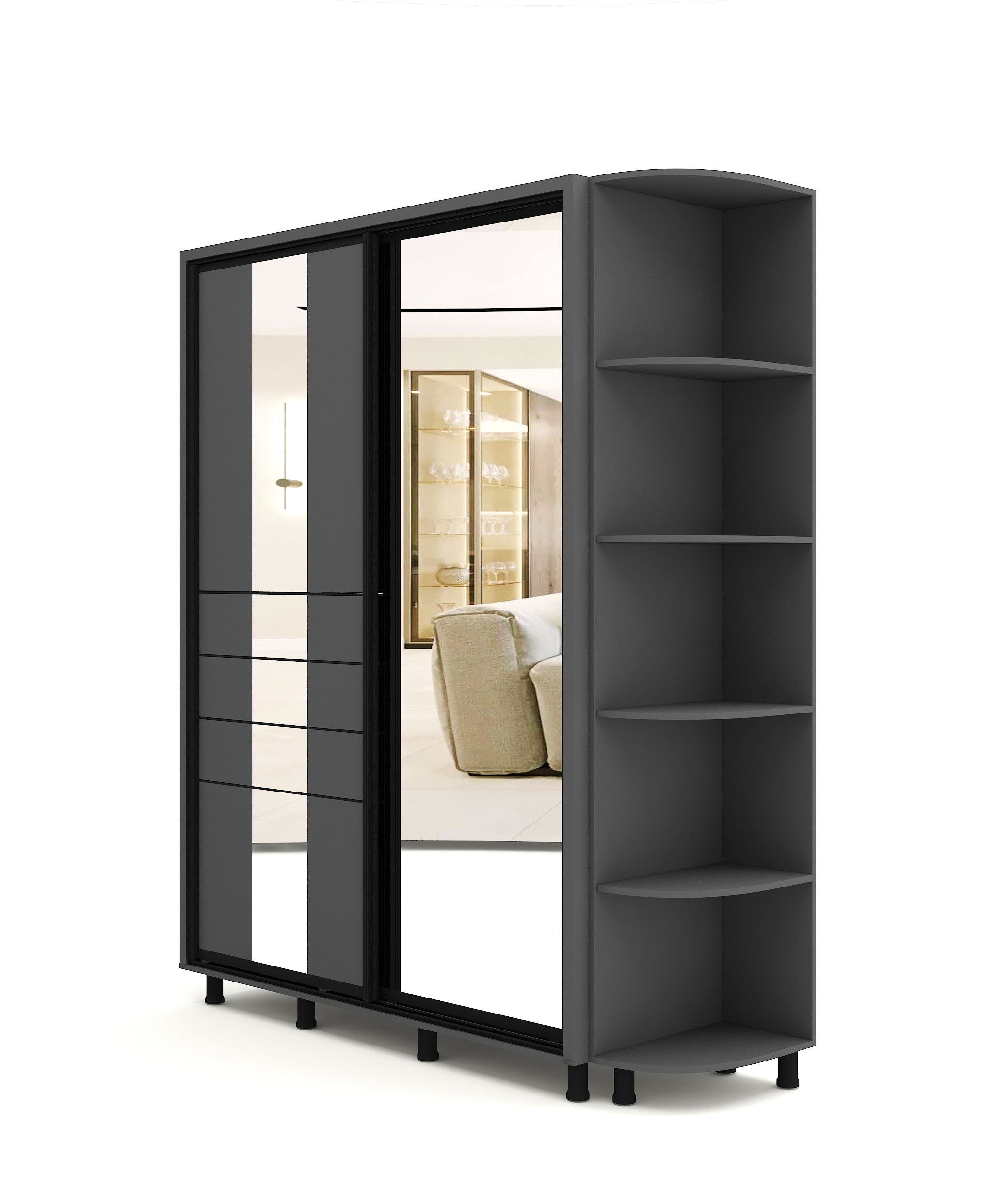 Anexa Dulap Uși Culisante — Grafit