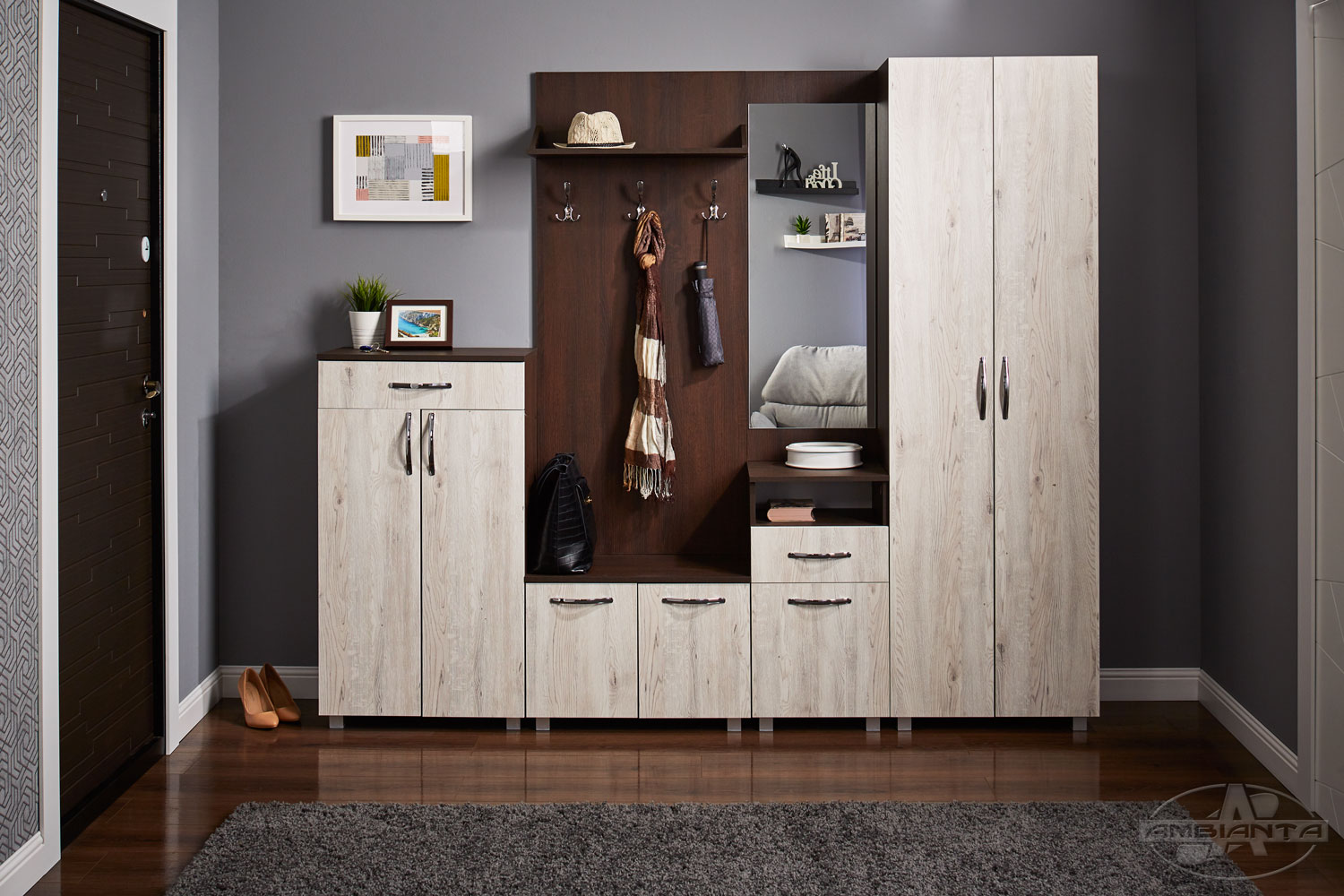 BRUNO wardrobe 0,6m — Dark Sonoma