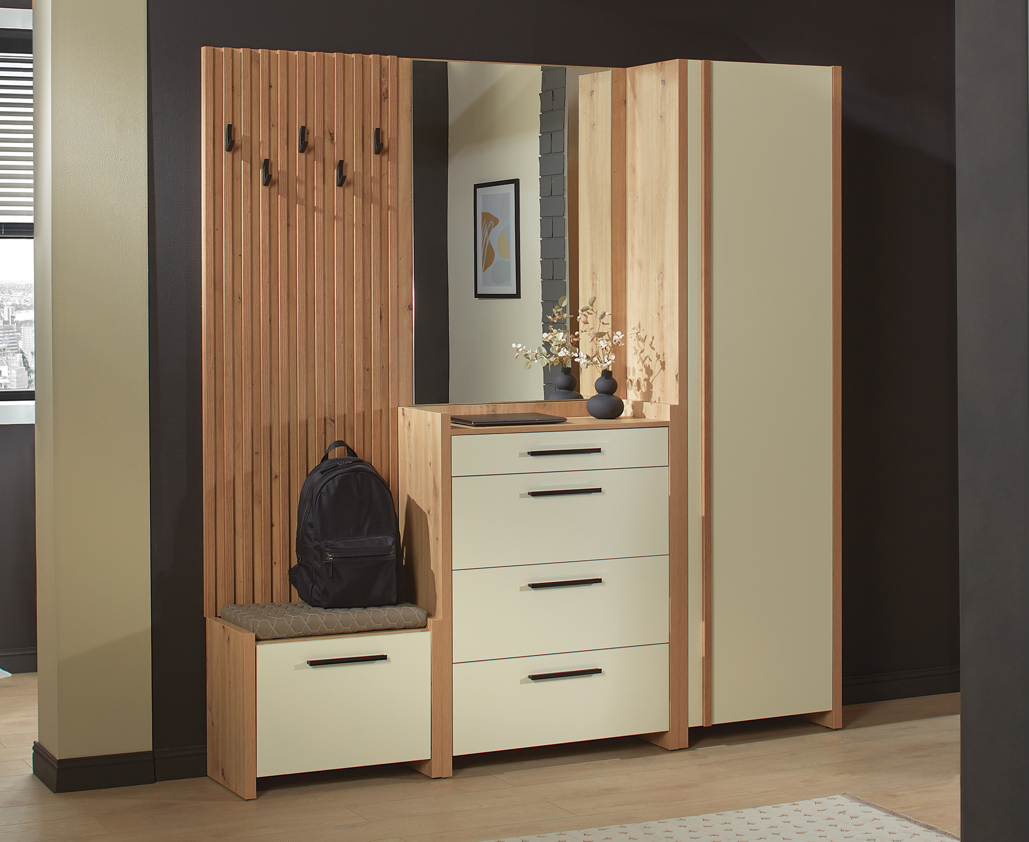 SOLARIS wardrobe 0.6m — Artisan — Cream