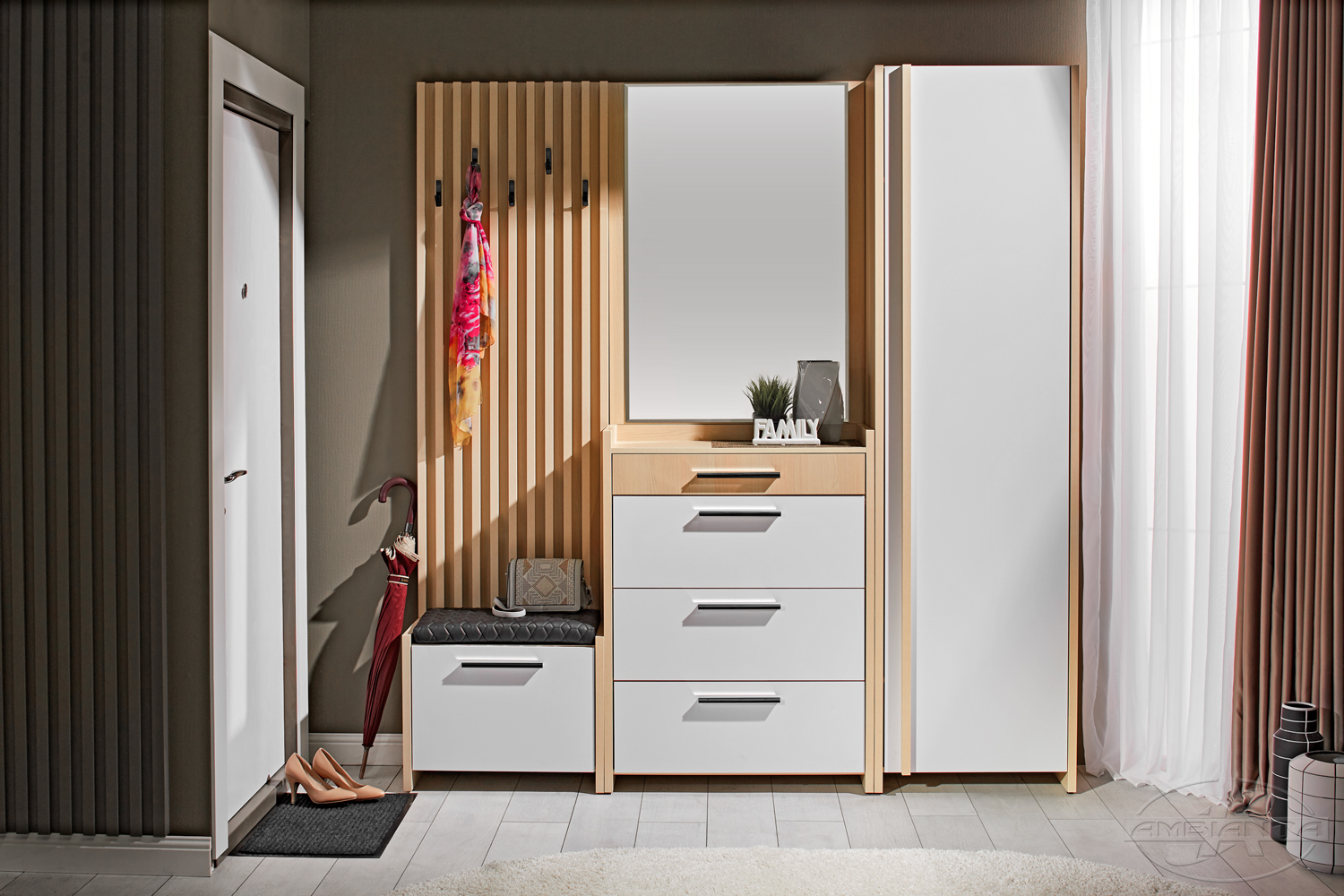 SOLARIS wardrobe 0.6m — Cremona — White