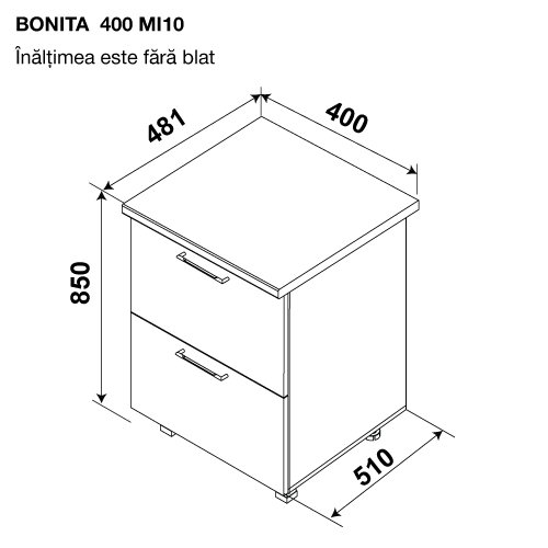 Base module BONITA MI10 400 2 (doors) — White