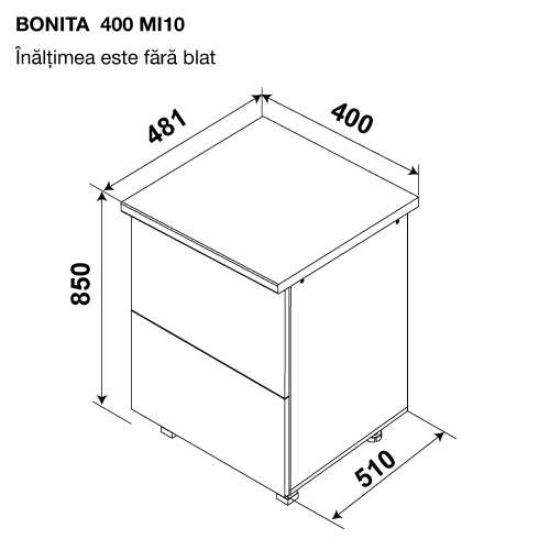 Base module BONITA MI10 400 2 (doors) — White
