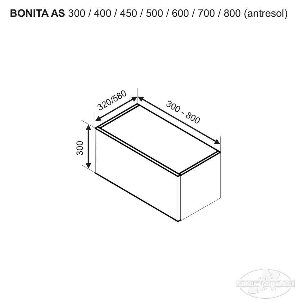 Modul BONITA Antresol AS 700 (modul superior) — Alb