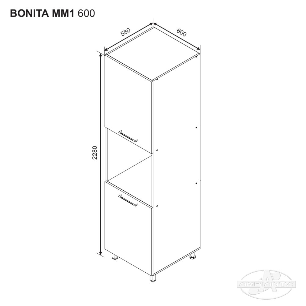 Modul BONITA MM 1 600 (modul inalt) — Alb
