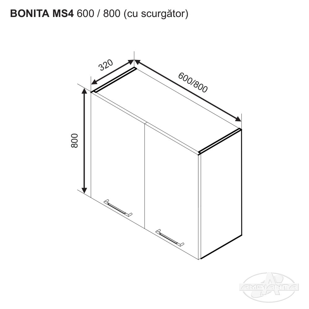 Modul BONITA MS4 800 (modul superior scurgator) — Alb