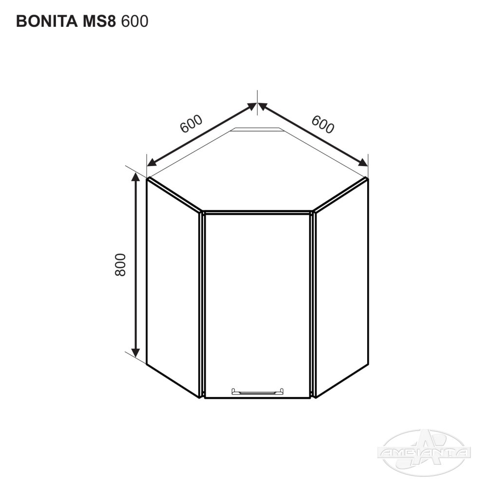 Corner upper module BONITA MS8 600 — White