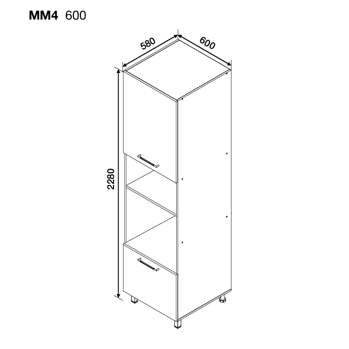 Modul BONITA MM4 600 (modul înalt cuptor/microunde) — Alb