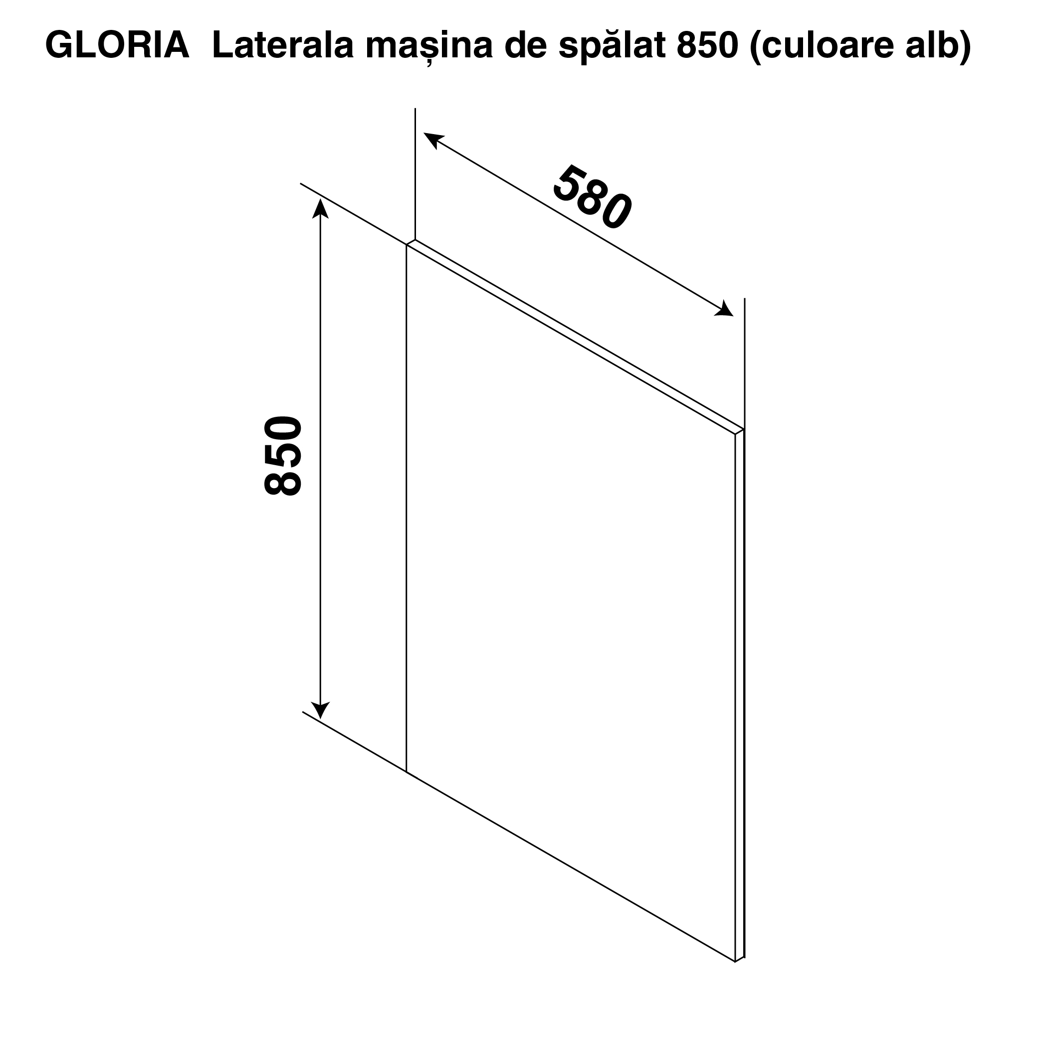 Lower dishwasher side panel GLORIA 850 — Catania
