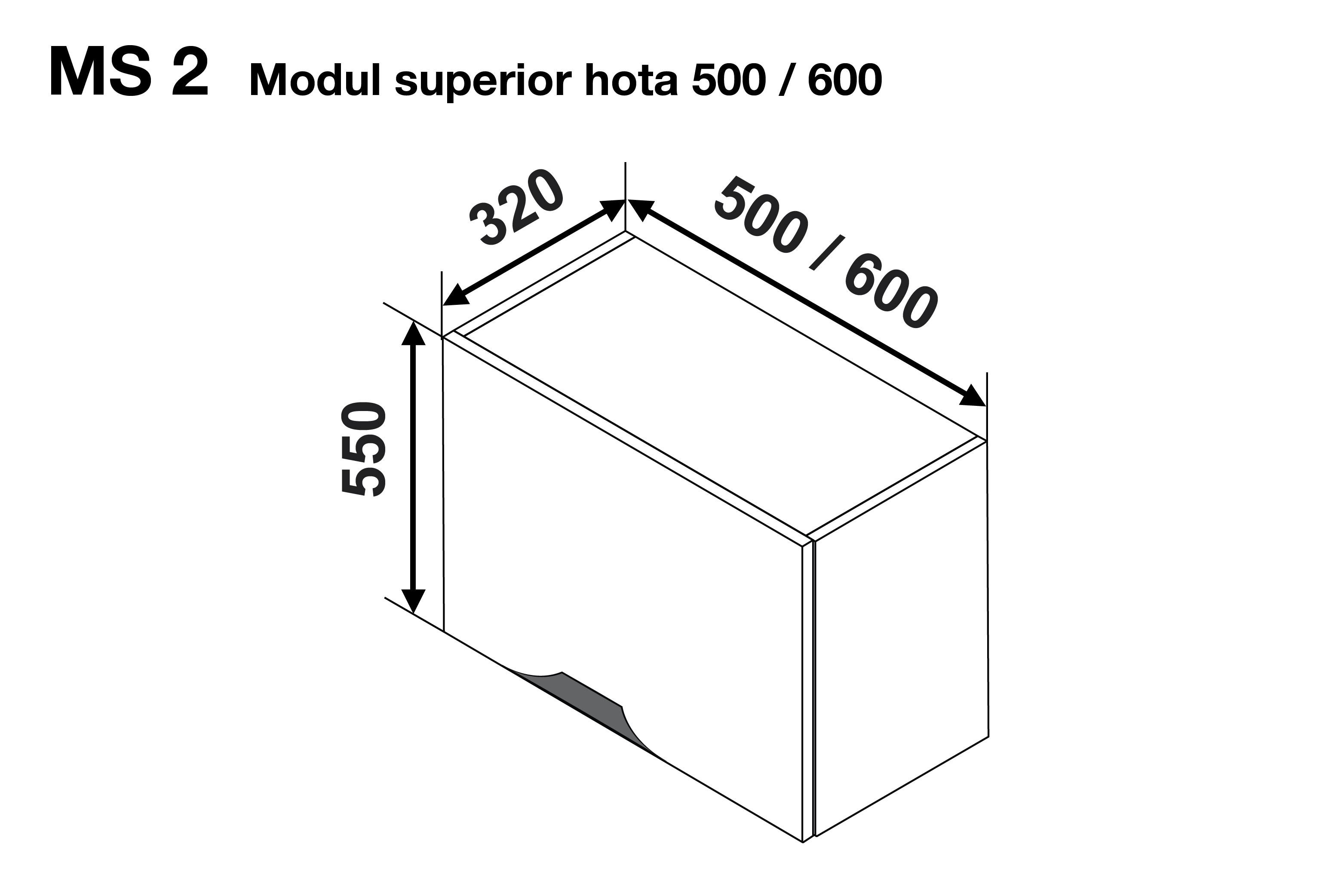 Upper module GLORIA MS2 500 (hood) — Cappuccino