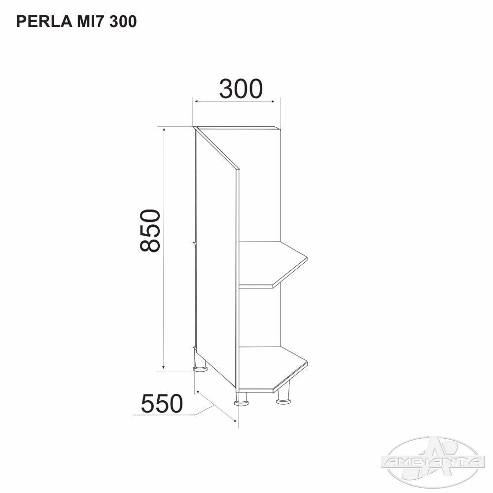 Cabinet PERLA MI7 300 (additional base module) — Anthracite