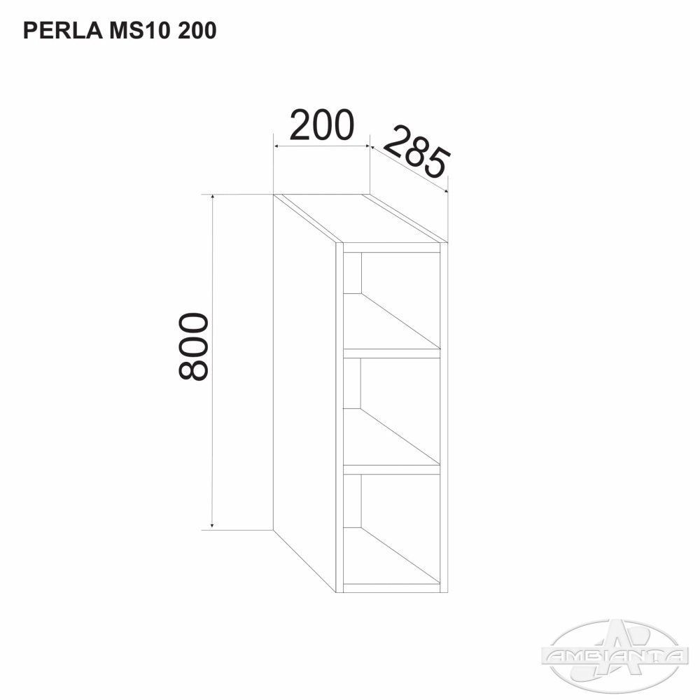 Cabinet PERLA MS10 200 (upper module) — Anthracite