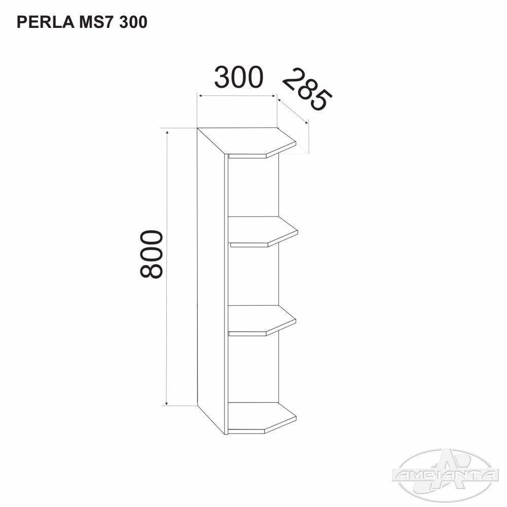 Cabinet PERLA MS7 300 (additional upper module) — Anthracite