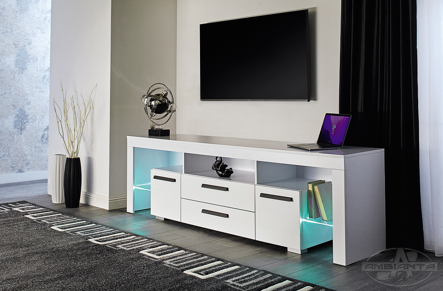 Comoda TV City 2.0 m — Alb