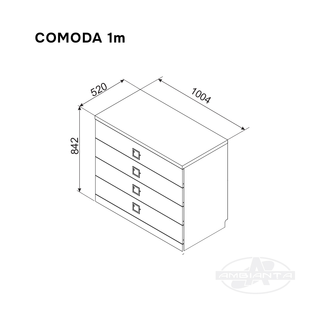 Comoda Amigo 1m — Gri
