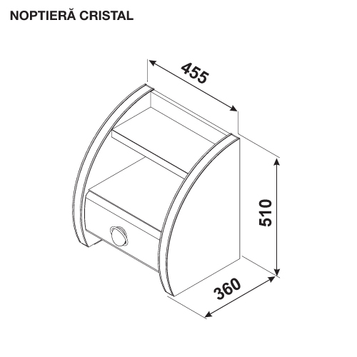 Noptiera CRISTAL — Bej