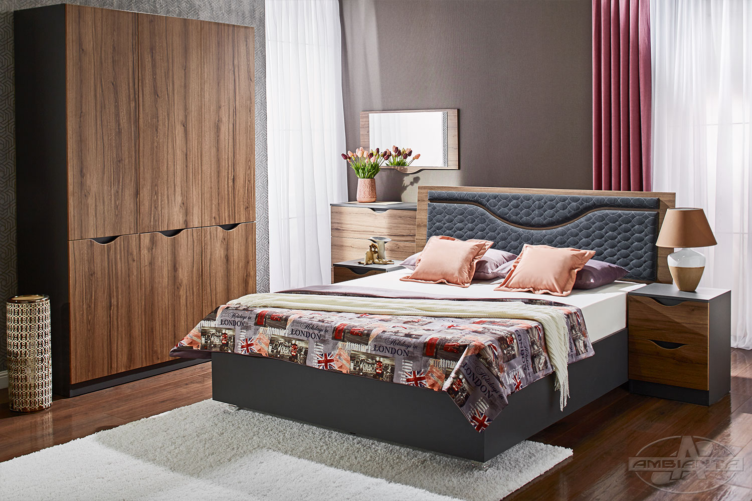 Wardrobe HAPPY — Walnut