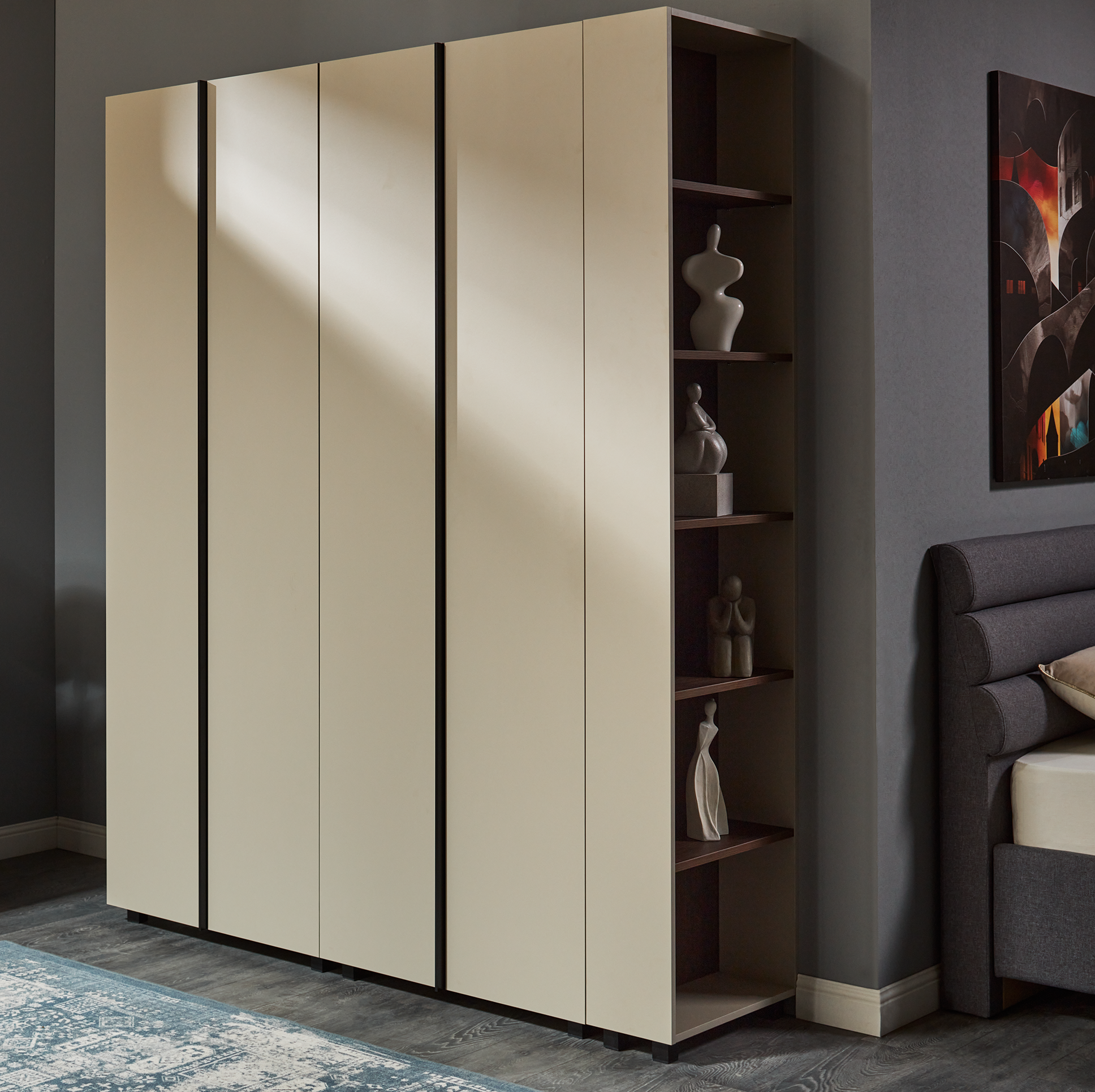 Wardrobe KOSMO with bar and chipboard doors 0.8 m — Catania — Fungo