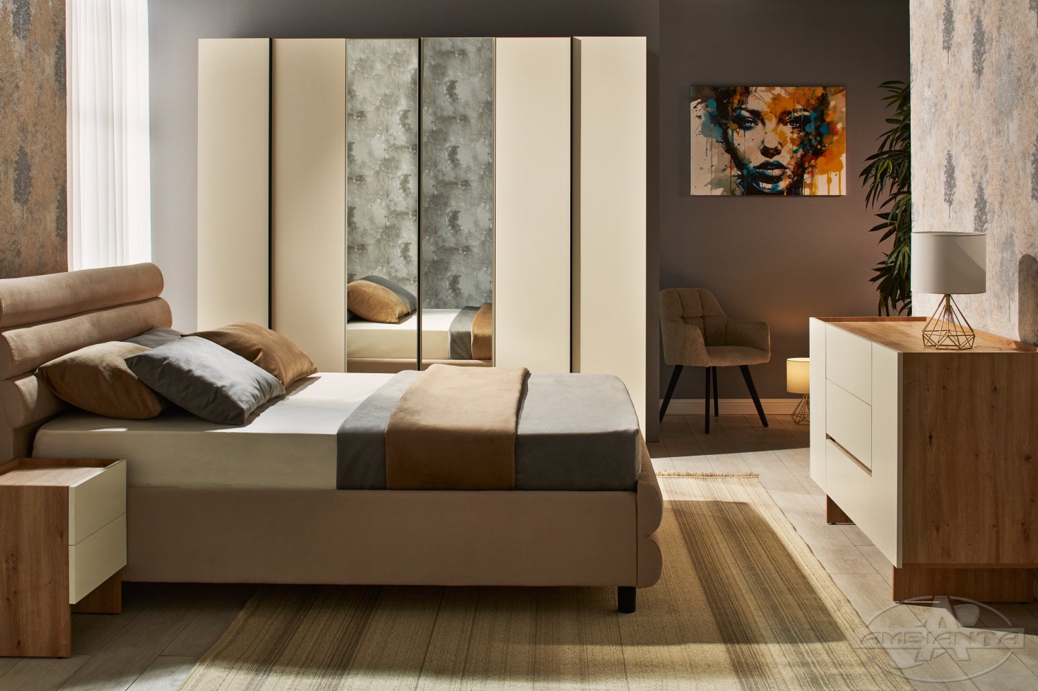 Kosmo bed 1.4m — Beige