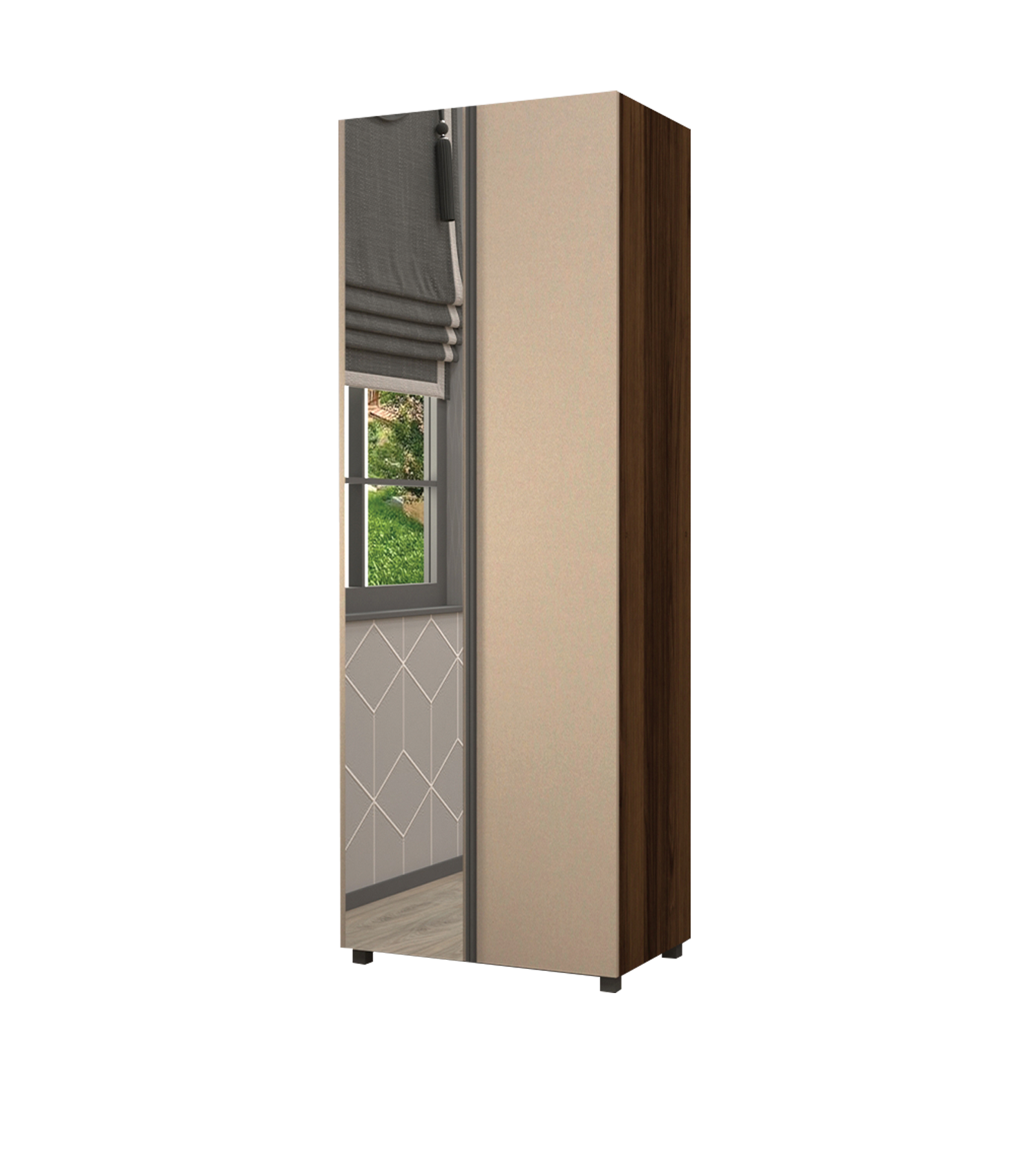 Wardrobe KOSMO with shelves and mixed doors 0.8 m — Catania — Fungo