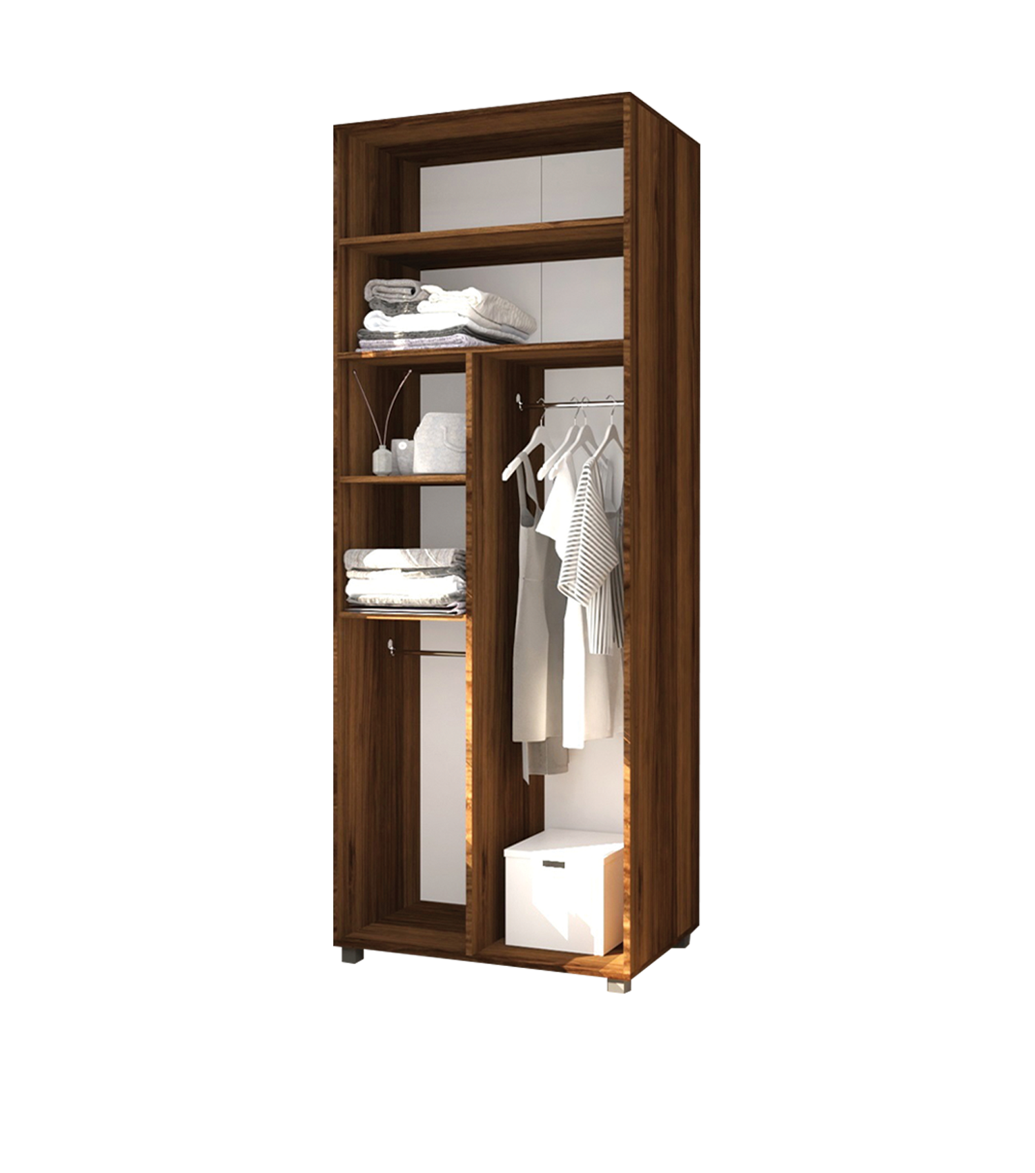 Wardrobe KOSMO with shelves/bar and mixed doors 0.8 m — Catania — Fungo