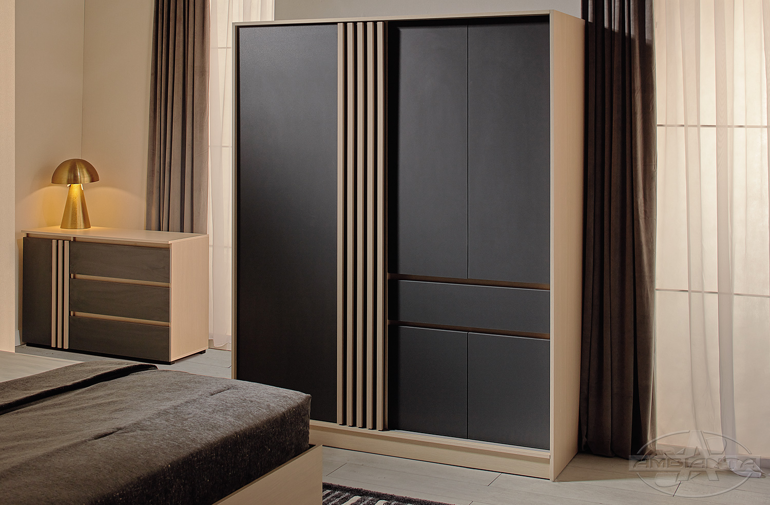 Wardrobe MALTA 1.6 m — Cremona — Graphite