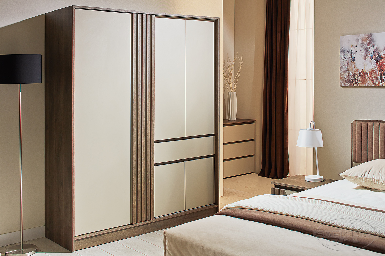 Wardrobe MALTA 1.6 m — Walnut — Fungo