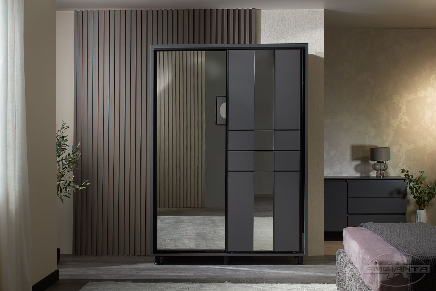 Wardrobe RIO 1.8 m — Graphite