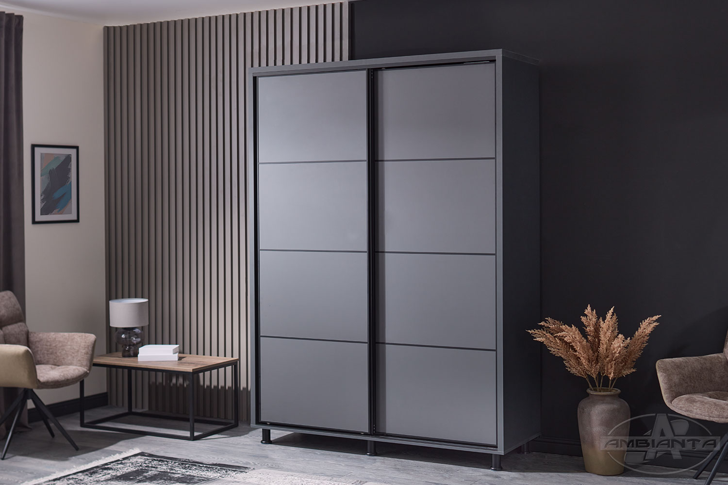 Wardrobe TORINO MFC 2 m — Graphite