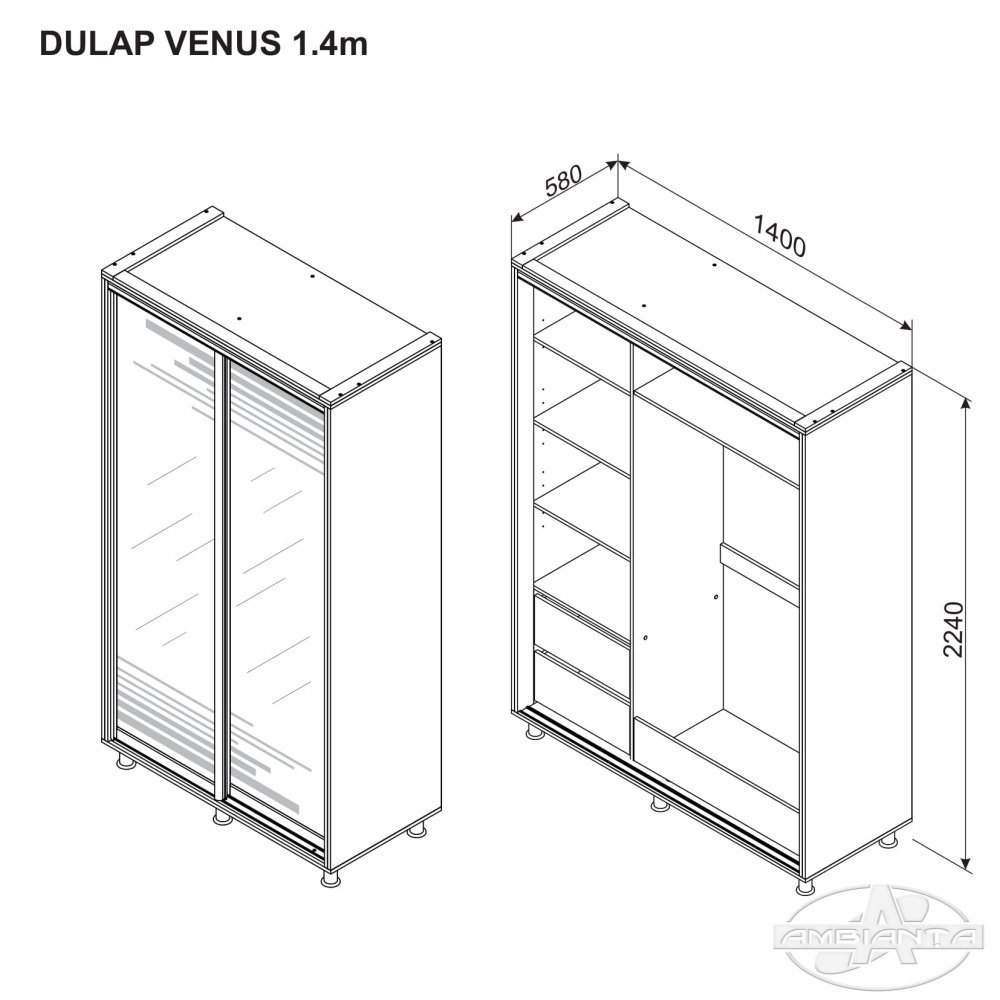 Dulap VENUS 1.4 m