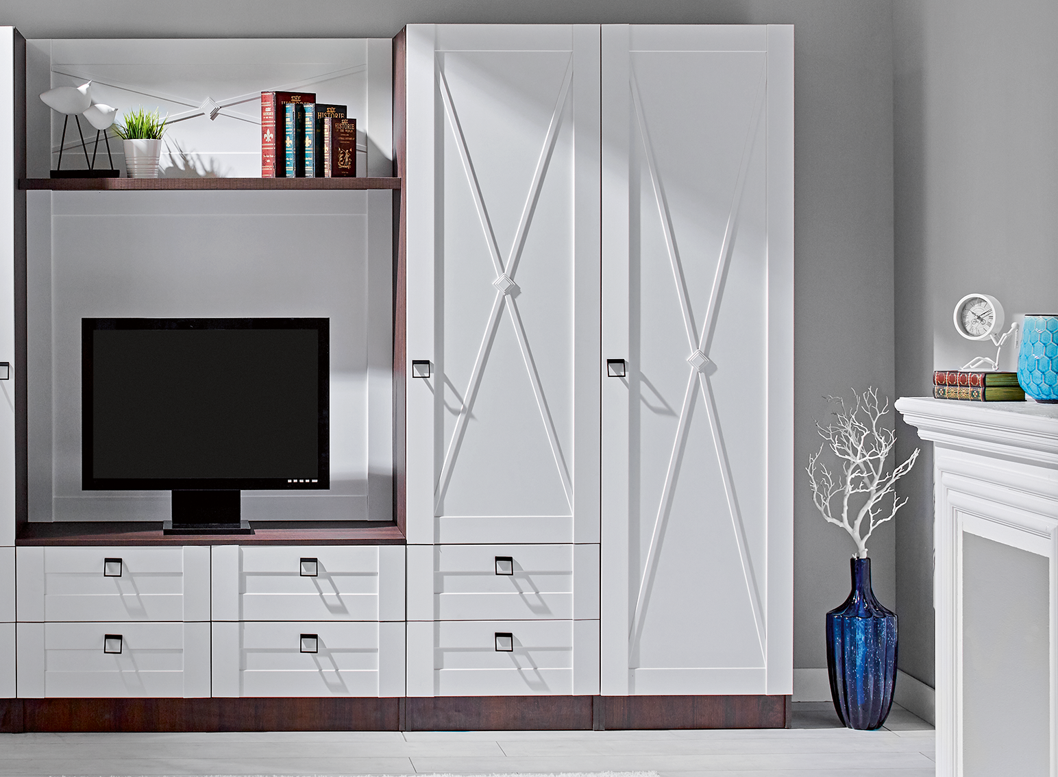 Living ELDORADO dulap cu bara 0,55 m — Alb