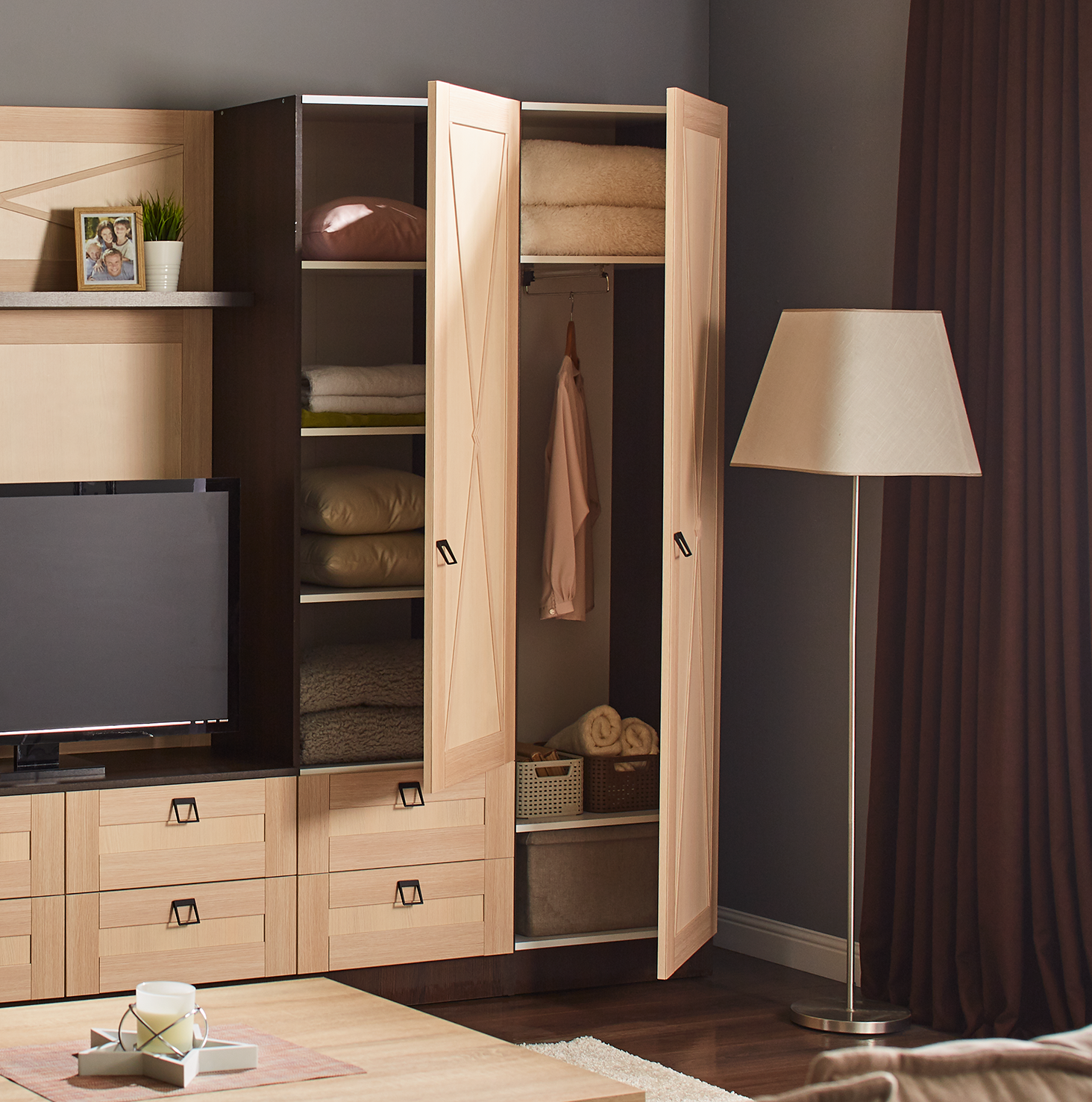 Living ELDORADO dulap cu polite si sertare 0,55 m — Cremona