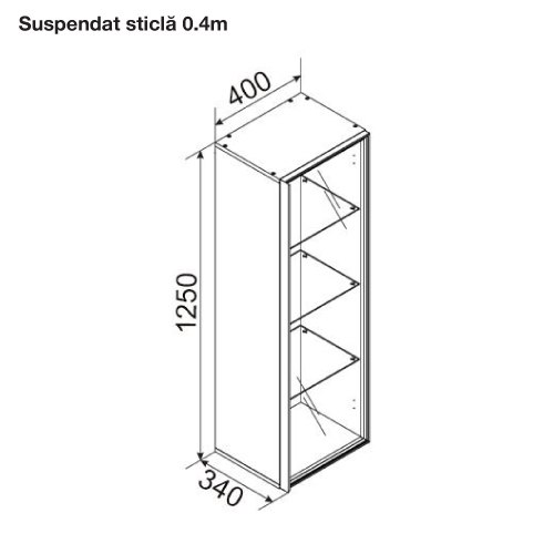Living OSCAR dulap-suspendat sticla 0.4 m — Fungo-Catania