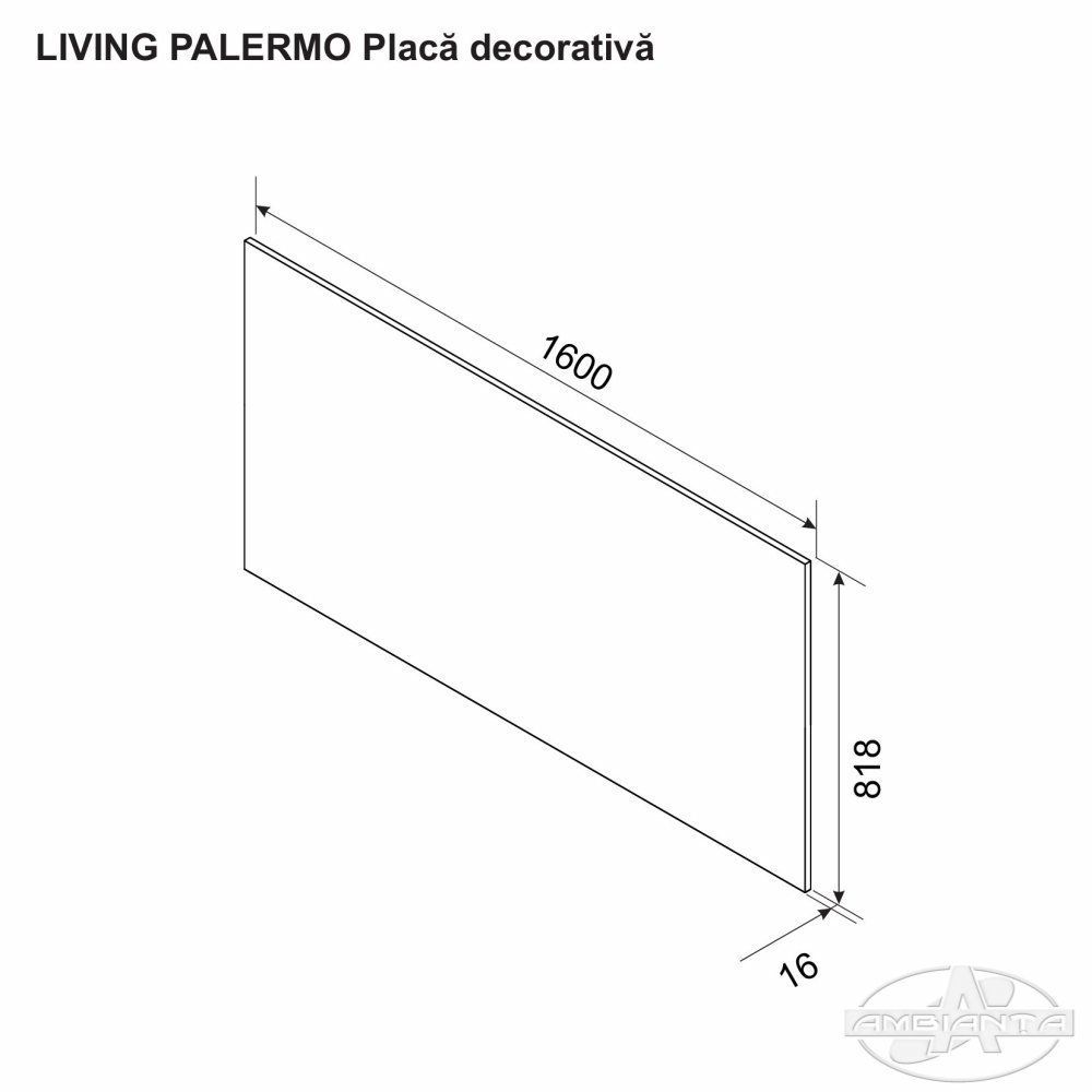 Placă decorativă PALERMO — Alb-Bardolino